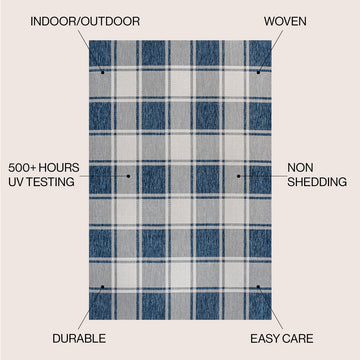 Sabine Traditional Farmhouse Bold Gingham Area Rug
